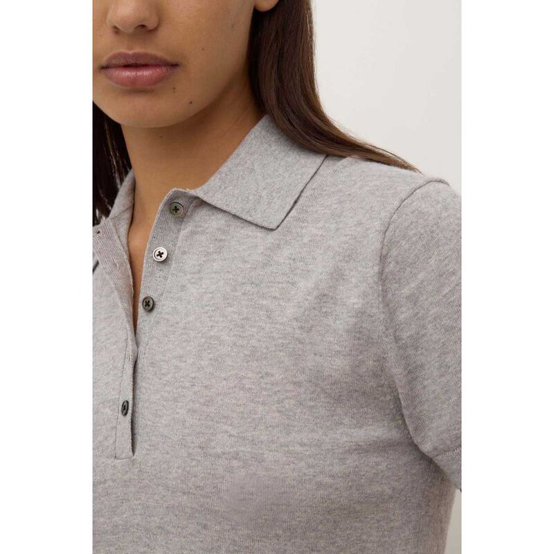 Assembly Label Sloane Cotton Cashmere Polo Grey Marle image number 2